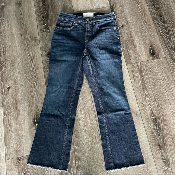 Everlane High Rise Kick Crop Raw Hem Jeans Size 25 - Picture 3 of 9